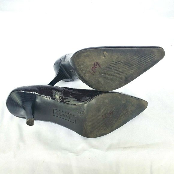 Merona Dark Brown Shoes Faux Crocodile Skin Sz 7.5 - Picture 2 of 8